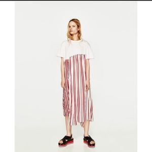 Zara asymmetrical hem midi dress